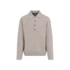 Jacquemus Collared Knitwear With Ribbed Cuffs And Hem In Gray