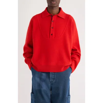 JACQUEMUS JACQUEMUS LA MAILLE VAREUSE PALLONE MERINO WOOL & CASHMERE POLO SWEATER