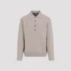 Jacquemus Collared Knitwear With Ribbed Cuffs And Hem In Gray