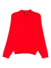 Jacquemus Balloon Wool And Cashmere Polo Sweater In Red