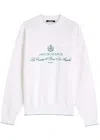 Jacquemus Crewneck Sweatshirt With Front Print And Ribbed Details In White