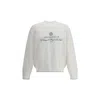Jacquemus Crewneck Sweatshirt With Front Print And Ribbed Details In White