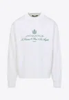Jacquemus Crewneck Sweatshirt With Front Print And Ribbed Details In White