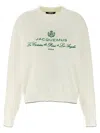 Jacquemus White Sweater With Logo Embroidered On The Front And Short Design In Cotton Woman In White