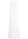 Jacquemus The Marcel Paneled Crepe Maxi Dress In White