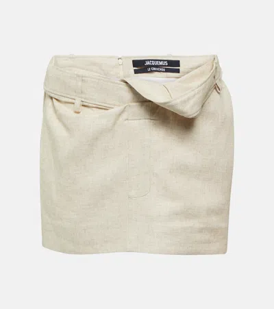 Jacquemus La Mini Jupe Bahia Miniskirt In Beige