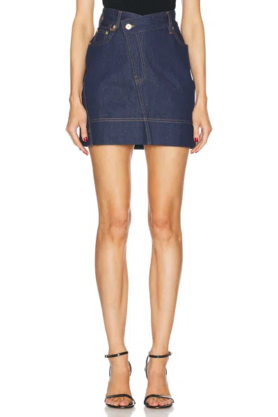 Jacquemus Denim La Jupe De-nmes Mini Skirt In Navy