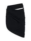Jacquemus La Mini Jupe Drapeado Jersey Skirt In Black