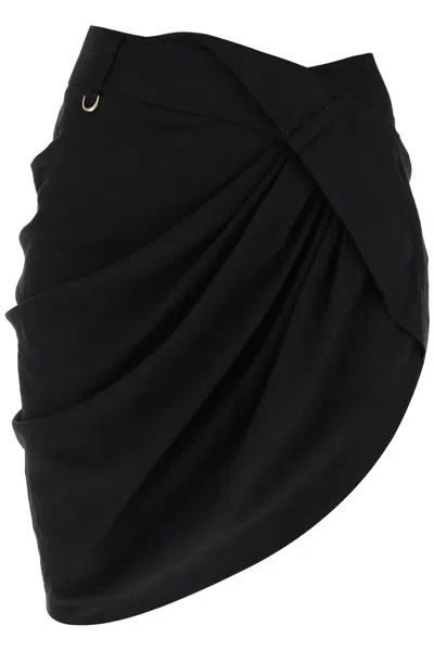 Jacquemus La Mini Jupe Saudade Draped Miniskirt In Black