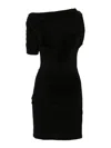 Jacquemus La Mini Robe Drapeado In Black