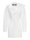 Jacquemus Les Sculptures Dropped Shoulder La Mini Robe Chemisier Dress In White