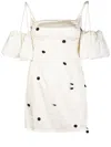 Jacquemus Mini Darling Polka Dot Dress In White