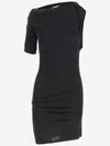 Jacquemus Drapeado Stretch Viscose Dress In Black