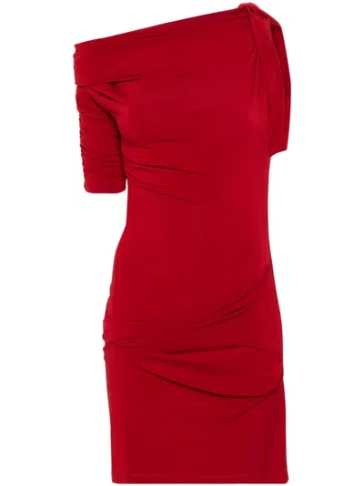 Jacquemus La Mini Robe Drapeado Dress In Red
