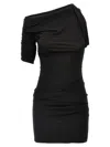 Jacquemus Drapeado Stretch Viscose Dress In Black
