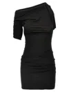 Jacquemus Drapeado Stretch Viscose Dress In Black