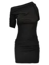 Jacquemus Drapeado Stretch Viscose Dress In Black