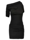 Jacquemus Drapeado Stretch Viscose Dress In Black