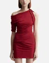 Jacquemus La Mini Robe Drapeado Dress In Red