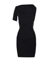 Jacquemus Draped One Shoulder Mini Dress In Black