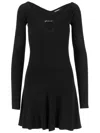 Jacquemus Womens Black Logo-plaque Slim-fit Knitted Mini Dress In Black