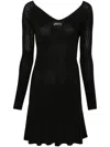 Jacquemus Womens Black Logo-plaque Slim-fit Knitted Mini Dress
