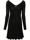 Jacquemus Womens Black Logo-plaque Slim-fit Knitted Mini Dress