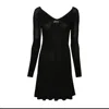 Jacquemus Womens Black Logo-plaque Slim-fit Knitted Mini Dress