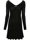 Jacquemus Womens Black Logo-plaque Slim-fit Knitted Mini Dress