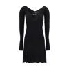 Jacquemus Womens Black Logo-plaque Slim-fit Knitted Mini Dress