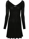 Jacquemus Womens Black Logo-plaque Slim-fit Knitted Mini Dress