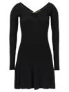 Jacquemus Womens Black Logo-plaque Slim-fit Knitted Mini Dress