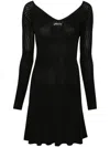 Jacquemus Womens Black Logo-plaque Slim-fit Knitted Mini Dress In Black