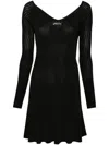 Jacquemus La Mini Robe Pralu Flared Minidress In Black