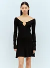 Jacquemus Womens Black Logo-plaque Slim-fit Knitted Mini Dress In Black