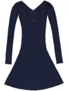 Jacquemus Long Sleeve Scalloped Mini Dress In Blue