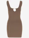 Jacquemus Womens Beige Sierra Ribbed-knit Mini Dress In Beige
