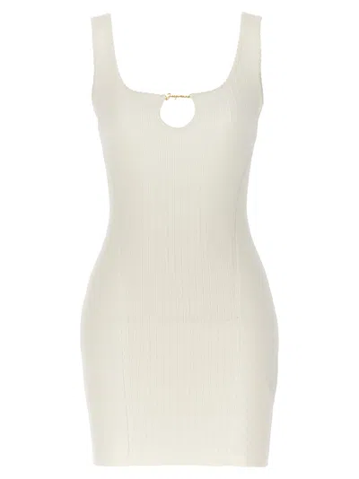 Jacquemus La Mini Dressing Gown Sierra Dress In White