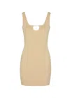 Jacquemus Womens Light Ivory La Robe Sierra Logo-plaque Knitted Mini Dress In Ivory