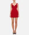 Jacquemus La Mini Robe Sierra Viscose Short Dress In Red