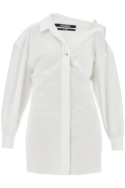 JACQUEMUS JACQUEMUS LA MINI WHITE ML SHIRT DRESS