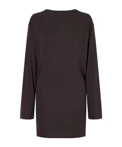 Jacquemus Mistral Open-back Gathered Stretch-jersey Mini Dress In Black