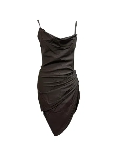 Pre-owned Jacquemus La Montagne Draped Mini Dress In Brown