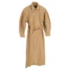 Jacquemus La Montagne Uzco Midi Cutout Puffed-sleeves Dress In Brown Cotton In Brown