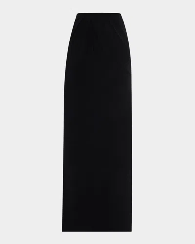 Jacquemus La Peplo Slit Maxi Skirt In Black