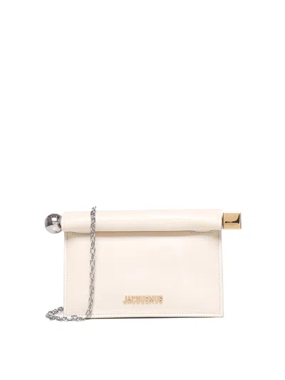 Jacquemus La Petite Clutch Bag Rond Car In Blanco