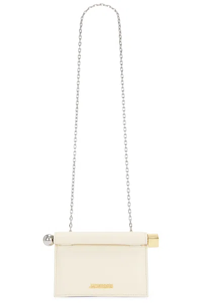 Jacquemus La Petite Pochette Rond Bag In Light Ivory