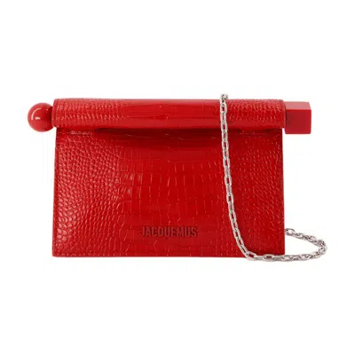 Jacquemus La Petite Pochette Rond C Clutch In Red