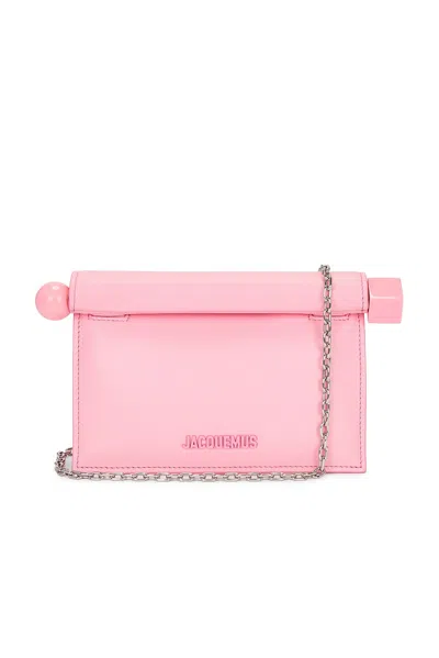 Jacquemus Leather La Petite Pochette Clutch Bag In Pink