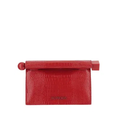 Jacquemus La Petite Pochette Rond Carré In Red